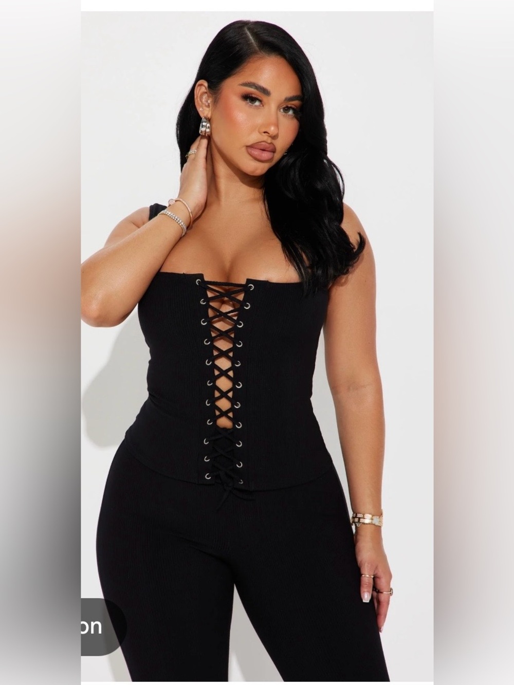 NWT Fashion Nova leggings corset pants set. *Fits like a Medium* Corset Top; Squ - Picture 2 of 5